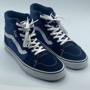 Vans Filmore SK8 Hi Mens Shoes Size 9 .5 Navy Blue Canvas Suede High Top Skate